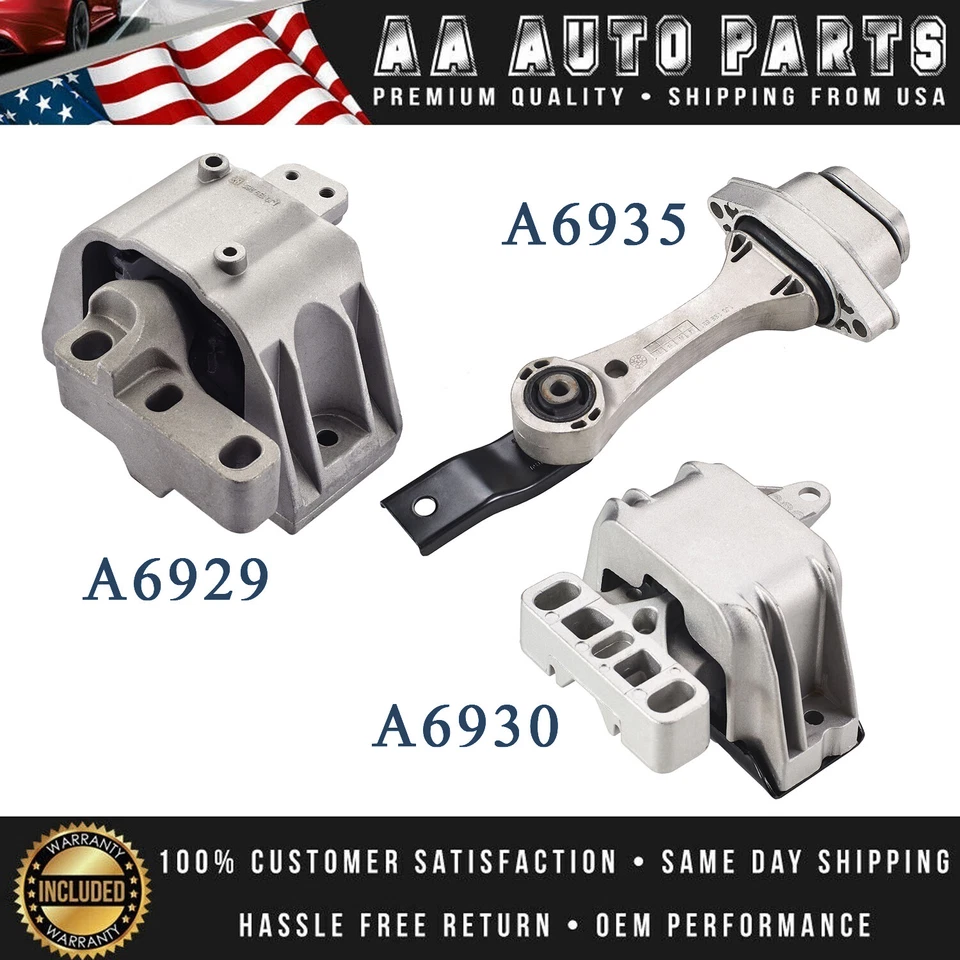 3PC Engine Motor & Transmission Mount for 1998-2005 Volkswagen Beetle l4 2.0L - Image 1 of 4