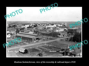 ANTIGUA FOTO HISTÓRICA 8x6 DE ROLLO SASKATCHEWAN LA CIUDAD Y EL FERROCARRIL c1920 - Imagen 1 de 1