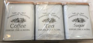 Set Mit 3 Kaffee Tee Zucker Dose Kanister Landhausstil Küche Dekor Global Schiff