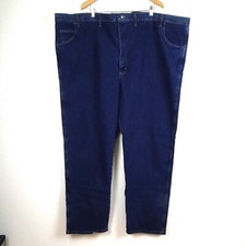 Wrangler Jeans Men's Size 58x34 Blue Denim Stretch Rugged Wear Straight Leg