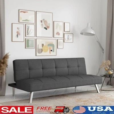 Convertible Futon Sofa Bed Modern Design Multi-Functional Tufted Foam Support US - Image 1 of 4