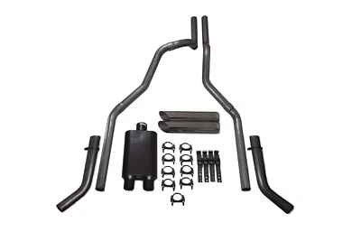 道奇 Ram 1500 94-03 2.5 英寸双排气套件 2 个箱斜杠尖角出口 — 第 1/2 张图片