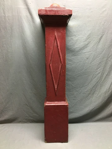 Antique Decorative Large Diamond Lodge Newel Post 7x47 Red Staircase 664-20B Cover