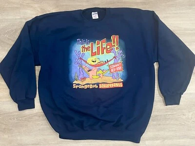 Sudadera vintage de Bob Esponja de los años 90 This Is The Life Gildan para hombre 2XL Foto 1 de 4