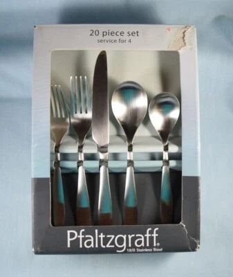 Pfaltzgraff Flatware Satin Frost 20 Piece Set Service for 4 Open Box - Image 1 of 4