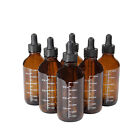 Mondo Medical 6pk Amber Glass Dropper Bottles 4 oz Vials with Droppers for Oil