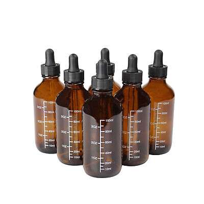 Mondo Medical 6pk Amber Glass Dropper Bottles 4 Oz Vials With Droppers For Oil • 19.61£