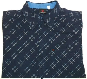 RIPCURL MENS SIZE LARGE BLUE BUTTON UP SHORT SLEEVE SHIRT - Picture 1 of 8