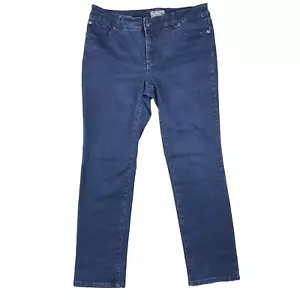 Chicos So Slimming Jeans Womens Size 2 Dark Blue Stretch 35"X29" - Picture 1 of 9