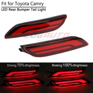 For Toyota Camry 2018+ LED Reflector Rear Bumper Tail Light Brake Turn Lamp Red - Picture 1 of 7