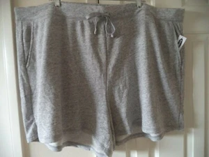 Old Navy Heather Light Grey French Terry Fleece Lounge PJ Casual Short 26 28 4X - Picture 1 of 8