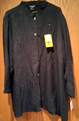 Túnica Citron Santa Monica 100 % seda negra 2X Foto 1 de 4