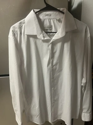 Lucky Brand Shirt Slim Fit Stretch White Button-Up Men’s Medium 15/15.5 34/35 - Image 1 of 3