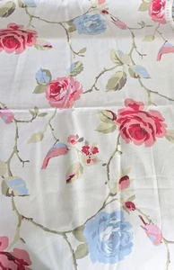 Tela de tapicería Clarke & Clarke de colección floral pájaros rosa azul "Agatha" 7 yardas x56 - Imagen 1 de 9