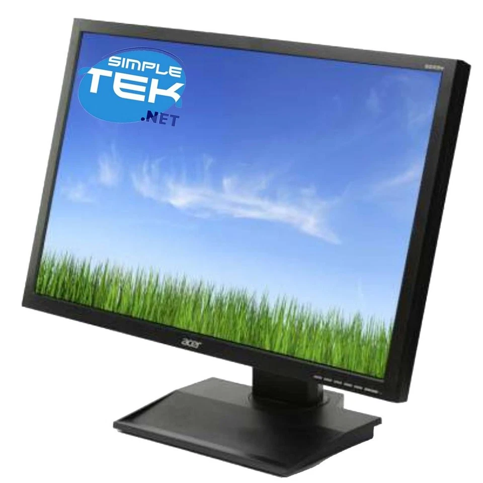 Acer B223w 22 " 16:10 Monitor LCD Screen DVI VGA Vesa Display Com Refurbished - Image 1 of 4