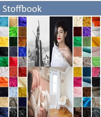 STOFFBOOK FELL KUNSTFELL FELLIMITAT STOFF METERWARE ~78 FARBEN #SB1 - Bild 1 von 4