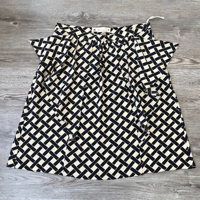 Marni Ruffle Silk Midi Skirt Womens 10 Basketweave Pattern - Image 1 of 4
