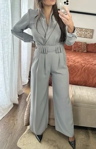 Vintage 90’s Gantos Size 6 Medium Gray Silver Suit Set - Picture 1 of 9