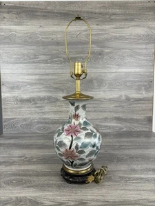 Vintage Ethan Allen Chinoiserie Style Butterfly Floral Porcelain Table Lamp - Picture 1 of 10