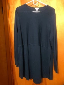 J.Jill Wollmischung dunkelblau Tunika Top Damen Größe Large Oversize klassisch - Bild 1 von 8