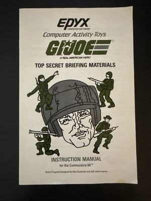 Vintage 1985 GI Joe: A Real American Hero Commodore 64 MANUAL ONLY - Image 1 of 2