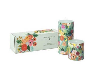 Rifle Paper Co. x Target Set of 2 Pillar Candles - Garden Party 3x3 & 3x6 - Image 1 of 3