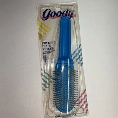 Vintage Goody Folding Blow Styler #7119 Brush 1989 Blue Handle 8” New - Image 1 of 4