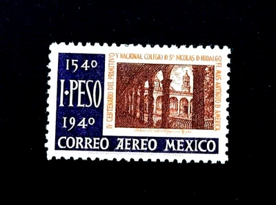 Sello de MÉXICO - 1940 Morelia College Air Mail Sn C110 como nuevo OG H r4 Foto 1 de 2