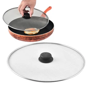 Grease Splatter Screen Frying Pan Lid Knob Cover 11.4" Shield Hot Oil Guard - Picture 1 of 8
