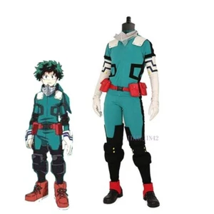 My hero Academy Midoriya Izuku Green Cosplay Anime Costume Combat Suits Men Set - Picture 1 of 5