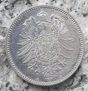 Deutsches Kaiserreich 1 Mark 1874 G Karlsruhe Kursmünze in 900er Silber, Top! - Bild 1 von 2