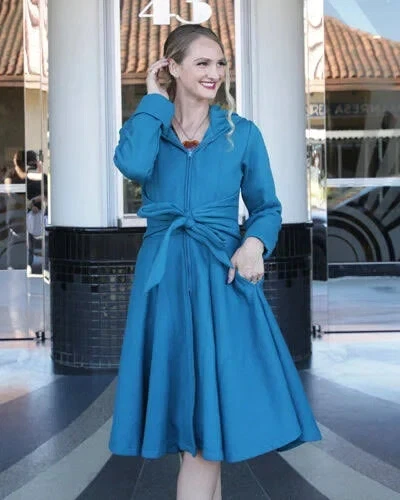 Abrigo Effie's Heart Boston - Pequeño, con capucha, hasta la rodilla, azul Foto 1 de 1