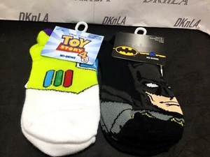 Lot of 2 -1 Pair of Batman and 1 Toy Story 4 No Show Socks Fits Size 6 - 8½  - Picture 1 of 10