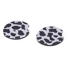 4 Pcs Round-shaped Cow Pattern Car Accessories  Fit Most Cup Holders
