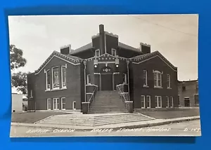 BAXTER SPRINGS Kansas KS Baptist Church RPPC Photo Postcard - Picture 1 of 2