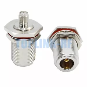 SMA Female to N Female Jack Bulkhead Nut O-ring RF Adapter Connector SMA-N Type - Foto 1 di 7