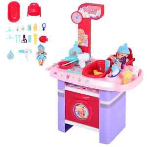 Pflegecenter für Puppen Puppenpflege-Station mit Badewanne 28-Teilige Zubehör