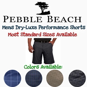 Pebble Beach Men's Dry-Luxe Performance Comfort Waist Shorts Assorted Colors - Picture 1 of 9