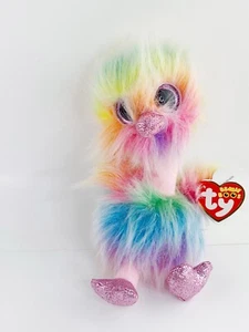 TY Beanie Baby 2019 6" ASHA arco iris avestruz peluche animal de peluche juguete nuevo con etiquetas - Imagen 1 de 12