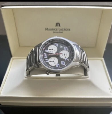 MAURICE LACROIX MEN's 39mm STAINLESS STEEL INDY 500 RACING CHRONOGRAPH Rare 🔥 - Image 1 of 4