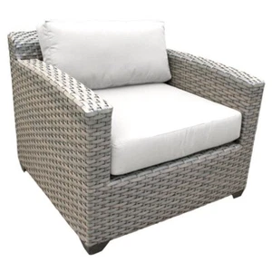 TK Classic Florence Wicker Patio Club Chair in White - Picture 1 of 1