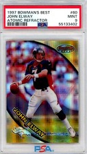 1997 Bowman's Best JOHN ELWAY Broncos ATOMIC REFRACTOR Card HOF # 60 PSA 9