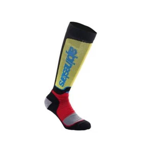 Alpinestars MX Plus Socks Black Red Light Blue Motocross Off-Road Enduro Racing - Picture 1 of 1