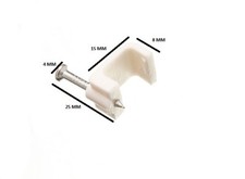 Weiß Twin und Kabel Stahlcord Klammer 2.5 mm Packungsgröße 1200