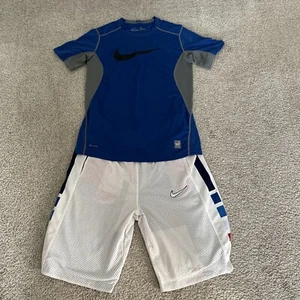 Nike Youth L Pro Combat Fitted Shirt & Elite Shorts XL Reversible - Picture 1 of 15