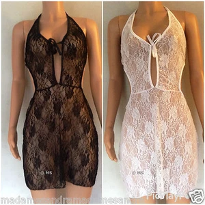 SEE THROUGH BABYDOLL LENCERÍA TRANSPARENTE NEGLIGEE ATREVIDA CHEMISE TALLA GRANDE 12 14 16 18 - Imagen 1 de 9