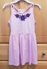 Gymboree Girls Size 5 Pink Flower Dress with Purple Embroidered Flowers at Top