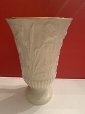 Lenox 9" POPPY VASE Embossed Porcelain Fine China Gold Trim- New/ No Box