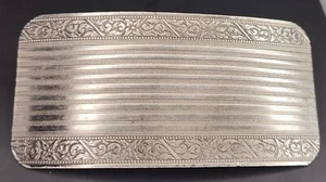 Vintage Made In France Silver Toned Hair Clip Barrette Floral Etched Large - Picture 1 of 6