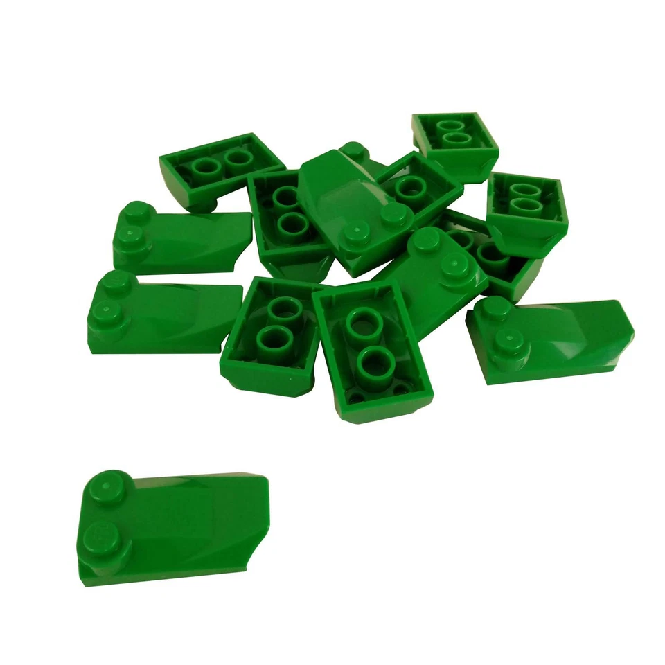 15 NEUE LEGO Slope, Curved 3 x 2 x 2/3 with Two Studs, Wing End GrÃ¼n - Bild 1 von 1